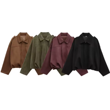 Abrigo holgado gamuza