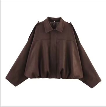 Abrigo holgado gamuza