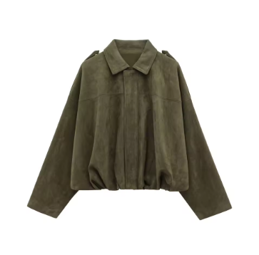 Abrigo holgado gamuza